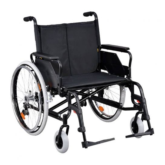 Кресло-коляска с откидными подлокотниками и съемными подножками, увеличенной ширины и грузоподъемности TN-505