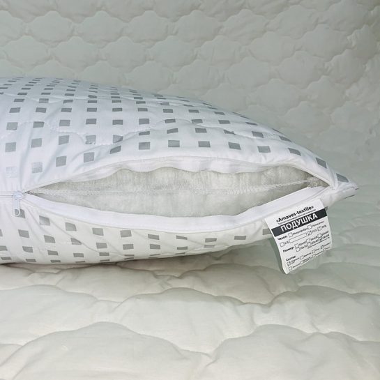 Подушка Amaves textile Бамбук 2-камерная, чехол тик (стеганный, с кантом, на молнии), 50x70 см