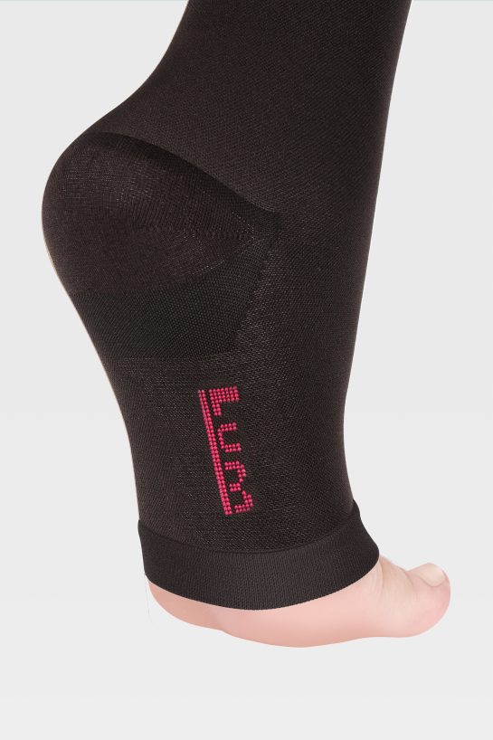 Чулки женские с открытым носком и ажурной резинкой на силиконовой основе ID-311