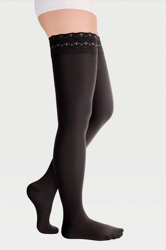 Чулки женские с закрытым носком и ажурной резинкой на силиконовой основе ID-301