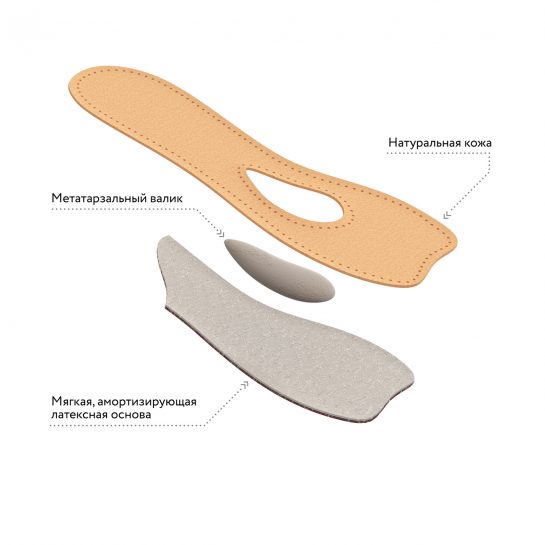 Ортопедические полустельки для модельной обуви из дубленой кожи Comforma Step С 7322