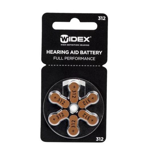 Батарейки для слуховых аппаратов воздушно-цинковые Widex тип 312