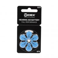 Батарейки для слуховых аппаратов воздушно-цинковые Widex тип 675, 6 шт.