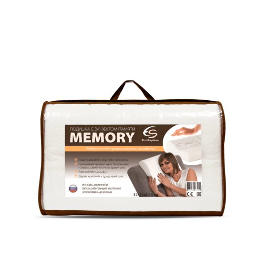 Ортопедическая подушка с эффектом памяти EcoSapiens Memory ES-78030 50х32 см