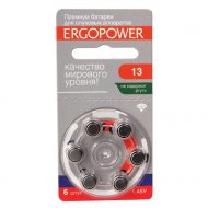 Батарейки для слуховых аппаратов Ergopower 13, 6 шт.