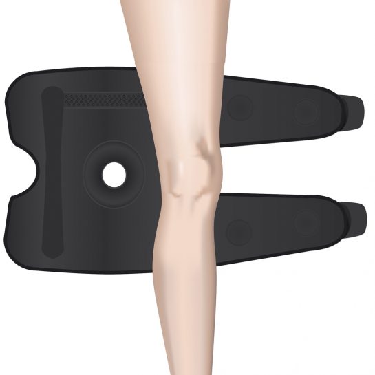 Окутывающий коленный бандаж Orliman 7119 с пружинными ребрами жесткости, чёрный