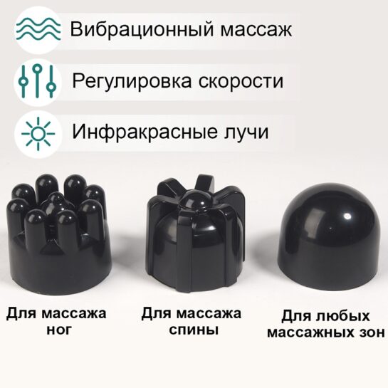 Массажер Ergopower Дельфин ER-7041, 3 насадки, 5 режимов, 6 скоростей